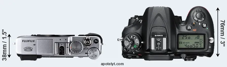Compare X-E1 versus D7200 top