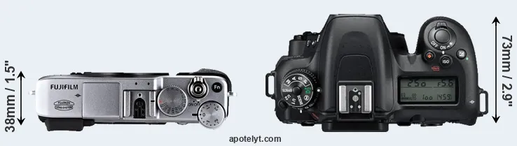 Compare X-E1 versus D7500 top
