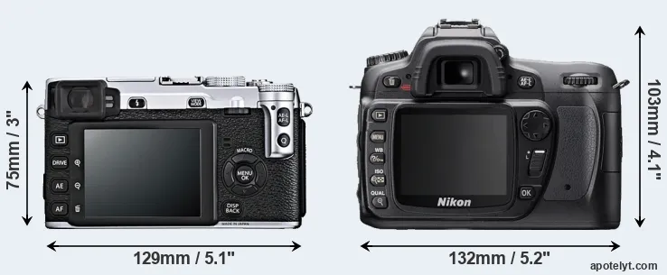 Comparison X-E1 or D80 rear