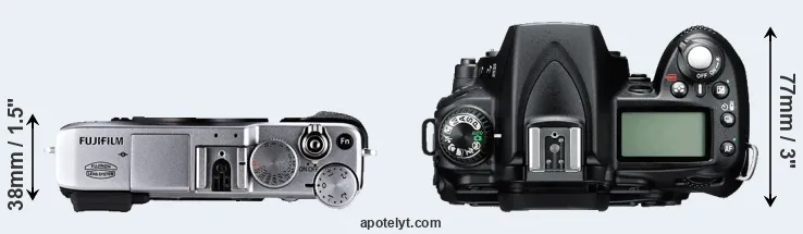 Compare X-E1 versus D90 top