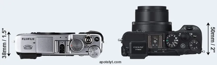 Compare X-E1 versus P7800 top
