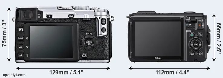 Comparison X-E1 or W300 rear
