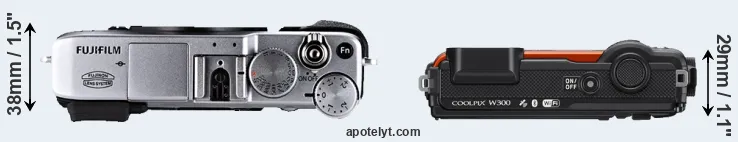 Compare X-E1 versus W300 top