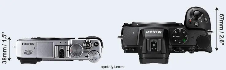 Compare X-E1 versus Z5 top
