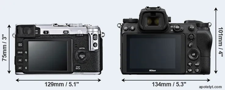 Comparison X-E1 or Z6 rear