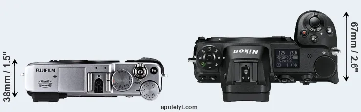 Compare X-E1 versus Z6 top