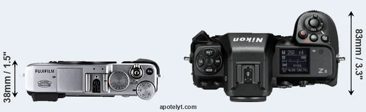Compare X-E1 versus Z8 top