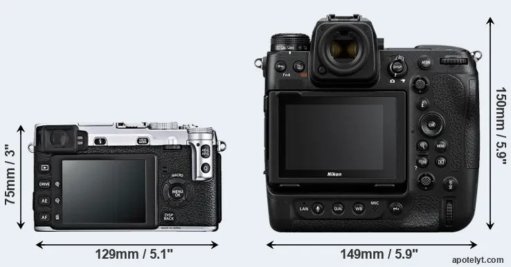 Comparison X-E1 or Z9 rear