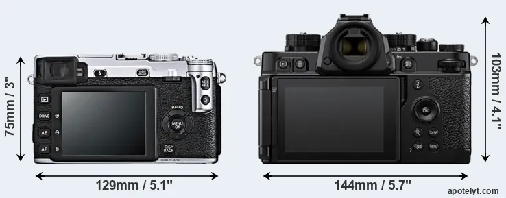 Comparison X-E1 or Zf rear