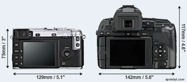 Comparison X-E1 or E-5 rear