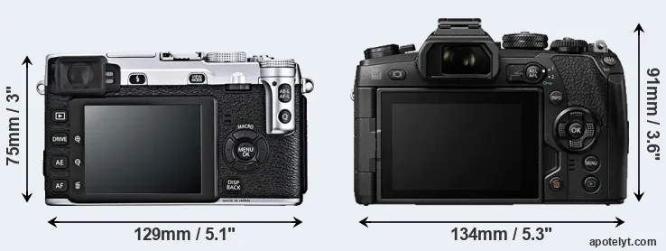 Comparison X-E1 or E-M1 II rear
