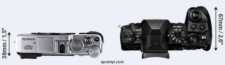 Compare X-E1 versus E-M1 II top