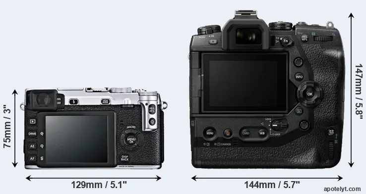 Comparison X-E1 or E-M1X rear