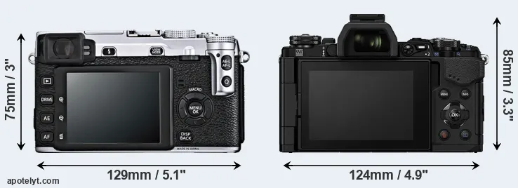 Comparison X-E1 or E-M5 II rear