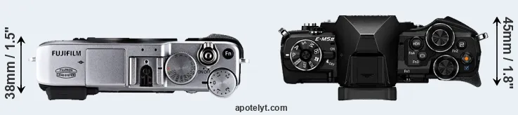 Compare X-E1 versus E-M5 II top