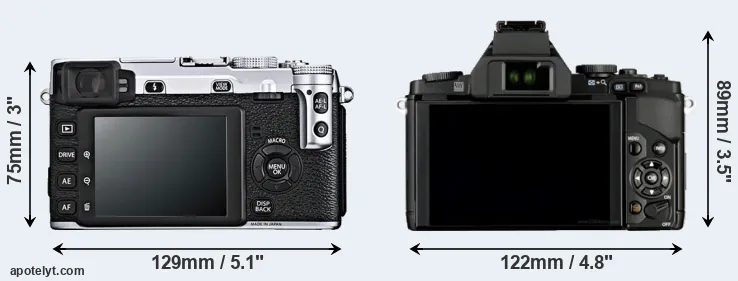 Comparison X-E1 or E-M5 rear