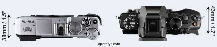 Compare X-E1 versus E-M5 top