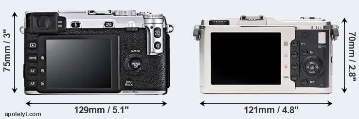 Comparison X-E1 or E-P1 rear