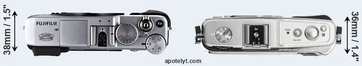 Compare X-E1 versus E-P1 top