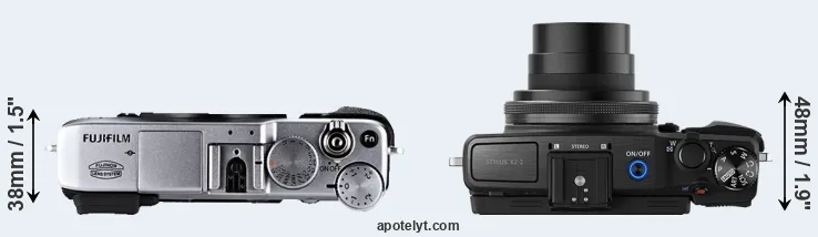 Compare X-E1 versus XZ-2 top