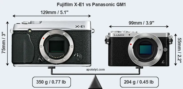 Size Fujifilm X-E1 vs Panasonic GM1