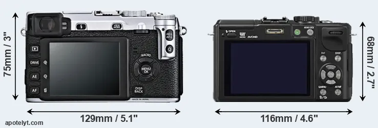 Comparison X-E1 or GX1 rear