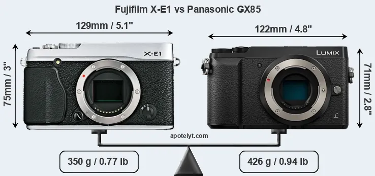 Size Fujifilm X-E1 vs Panasonic GX85