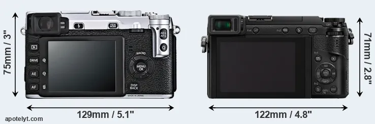 Comparison X-E1 or GX85 rear