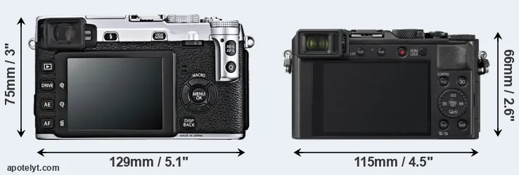 Comparison X-E1 or LX100 II rear