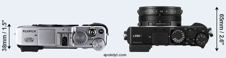 Compare X-E1 versus LX100 II top