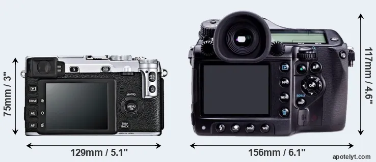 Comparison X-E1 or 645D rear