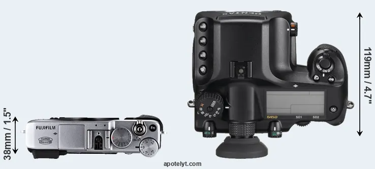 Compare X-E1 versus 645D top