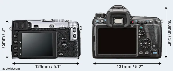 Comparison X-E1 or K-3 II rear