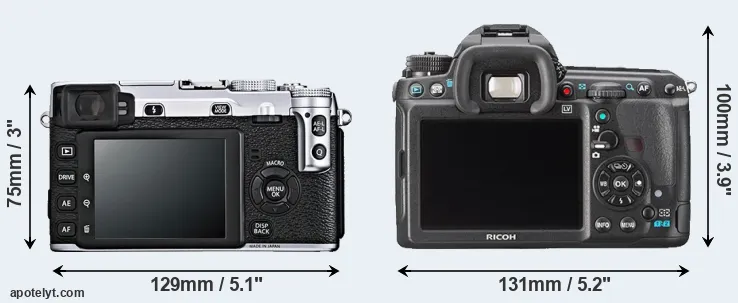Comparison X-E1 or K-3 rear