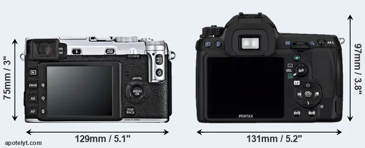Comparison X-E1 or K-5 rear