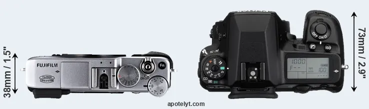Compare X-E1 versus K-5 top