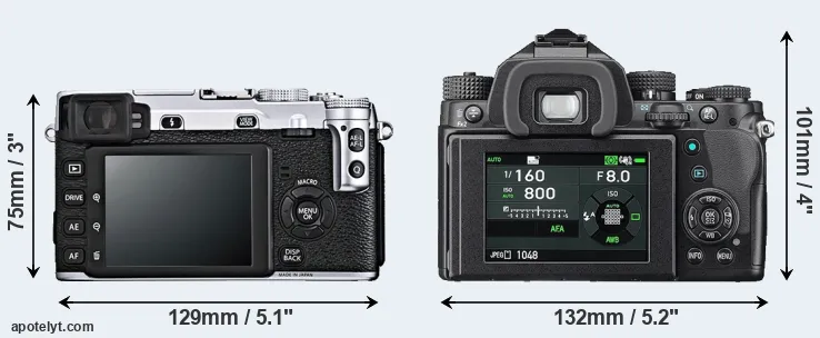 Comparison X-E1 or KP rear