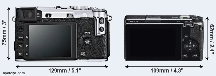 Comparison X-E1 or GR IIIx rear