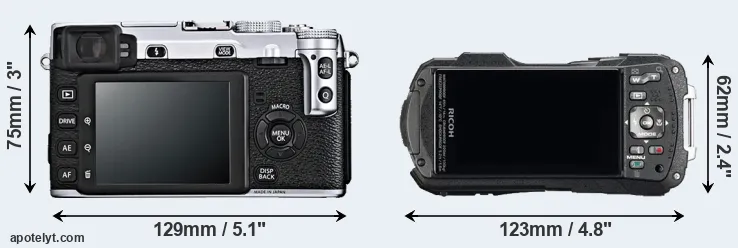 Comparison X-E1 or WG-60 rear