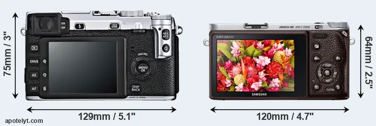 Comparison X-E1 or NX500 rear