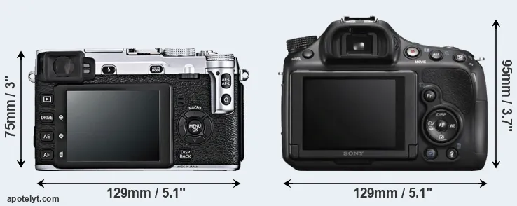 Comparison X-E1 or A58 rear