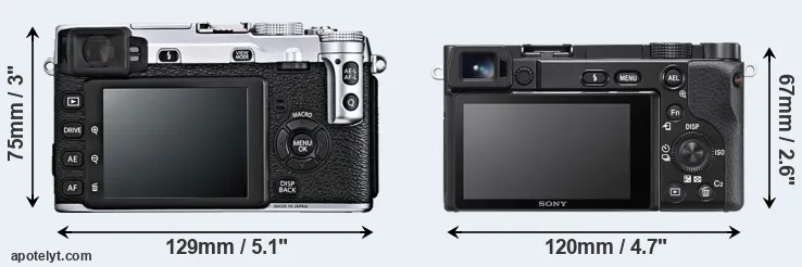 Comparison X-E1 or A6100 rear