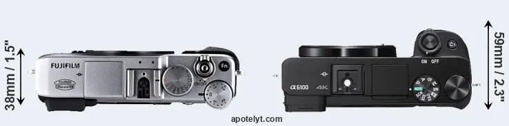 Compare X-E1 versus A6100 top