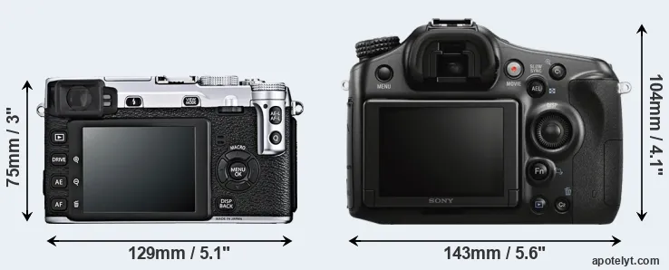 Comparison X-E1 or A68 rear