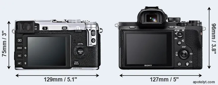 Comparison X-E1 or A7 II rear