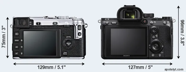 Comparison X-E1 or A7 III rear