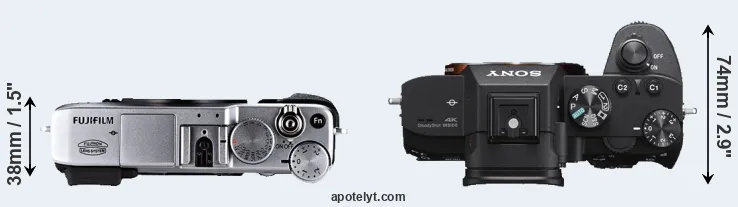 Compare X-E1 versus A7 III top