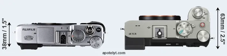 Compare X-E1 versus A7C R top