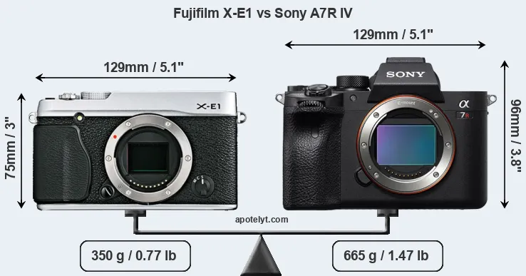 Size Fujifilm X-E1 vs Sony A7R IV
