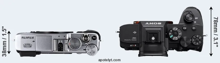 Compare X-E1 versus A7R IV top